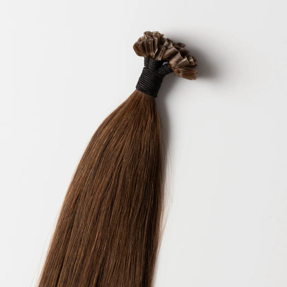 Keratin Extensions Warm Brown 4 – Echthaar für Länge & Volumen